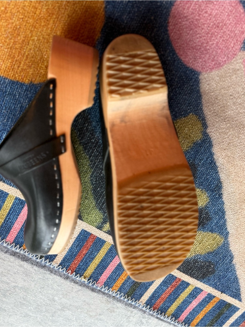 Swedish Hasbeens “Husband” Clogs with Wooden Soles - Picture 5 of 13
